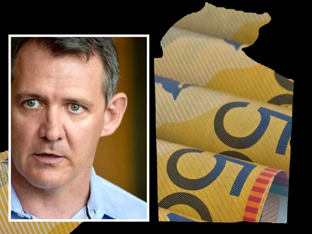 Michael Gunner money graphic NT Chief Minister Michael Gunner and money