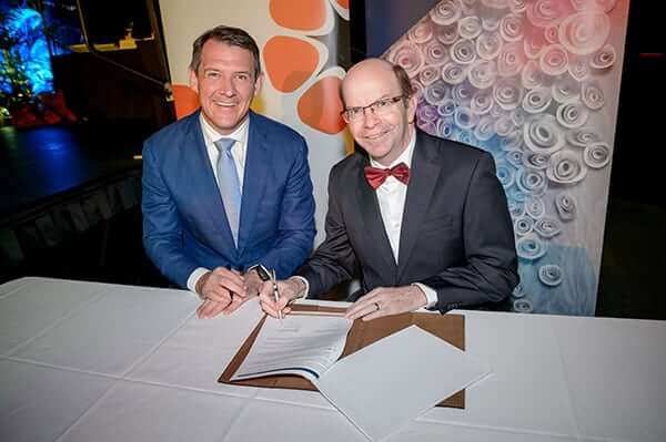 NT Chief Minister Michael Gunner and CDU vice-chancellor Simon Maddocks