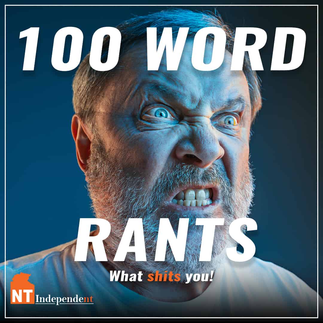 100 word rant graphic of angry man's face