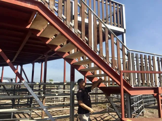 Tony Innes has been told he needs to place backing on stairs to ensure the safety of people with visual disabilities, yet the TIO Stadium does not have to comply with the same rules.