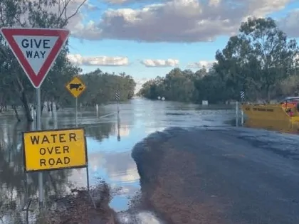 Flooded roads Central Australia Cropped Photo: Facebook