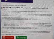 NT Police internal email about mandatory vaccines