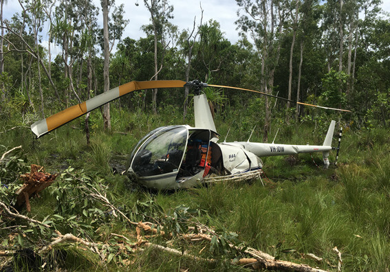 Crashed Chris Wilson helicopter