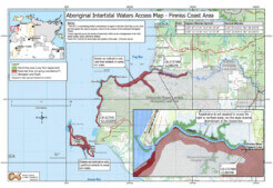 Northern Land Council Aboriginal intertidal waters access map for Finniss coast area