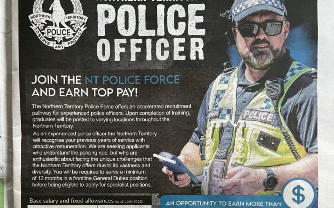 NT Police attempting to recruit officers from New Zealand, claims 300 more cops needed