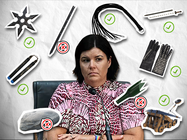 Rocks, bottles not included in Labor bail reform weapon list – but throwing stars, nunchucks, catapults are