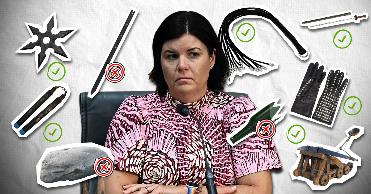 Rocks, bottles not included in Labor bail reform weapon list - but ...