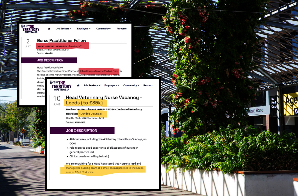 Government jobs website labelled the digital version of the Cavenagh St shade structure