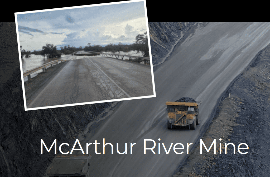 Workers rescued after vehicle swept away by flooded river at McArthur River Mine