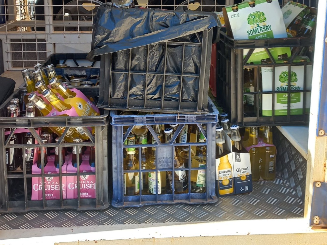 Cage of alcohol – Pic NT Police Cropped