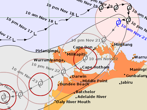 TC Fina map Friday Dec 21 10am