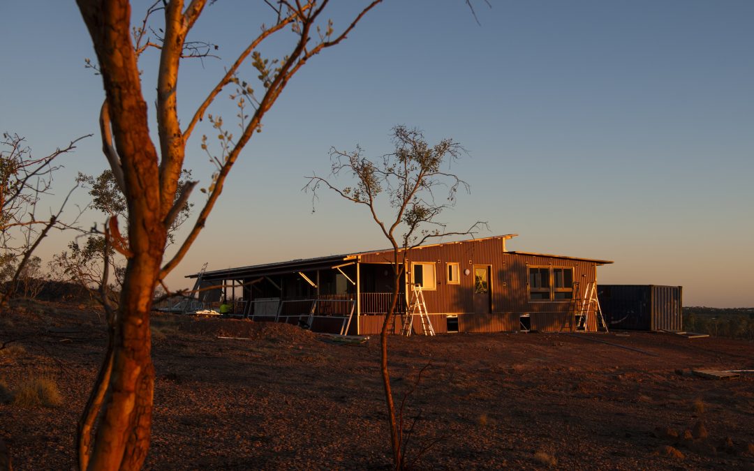 Tennant Creek termite mound mud brick home nearing completion