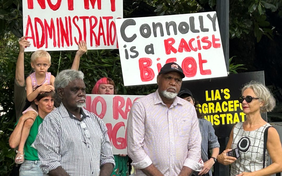 ‘Not my Administrator’: David Connolly sworn in as Administrator at Parliament as public protest outside